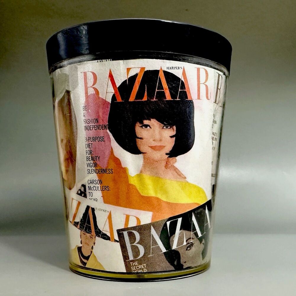 VTG Late 1960s Harper’s Bazaar Magazine Cover Tumbler Fashion MCM Collectible